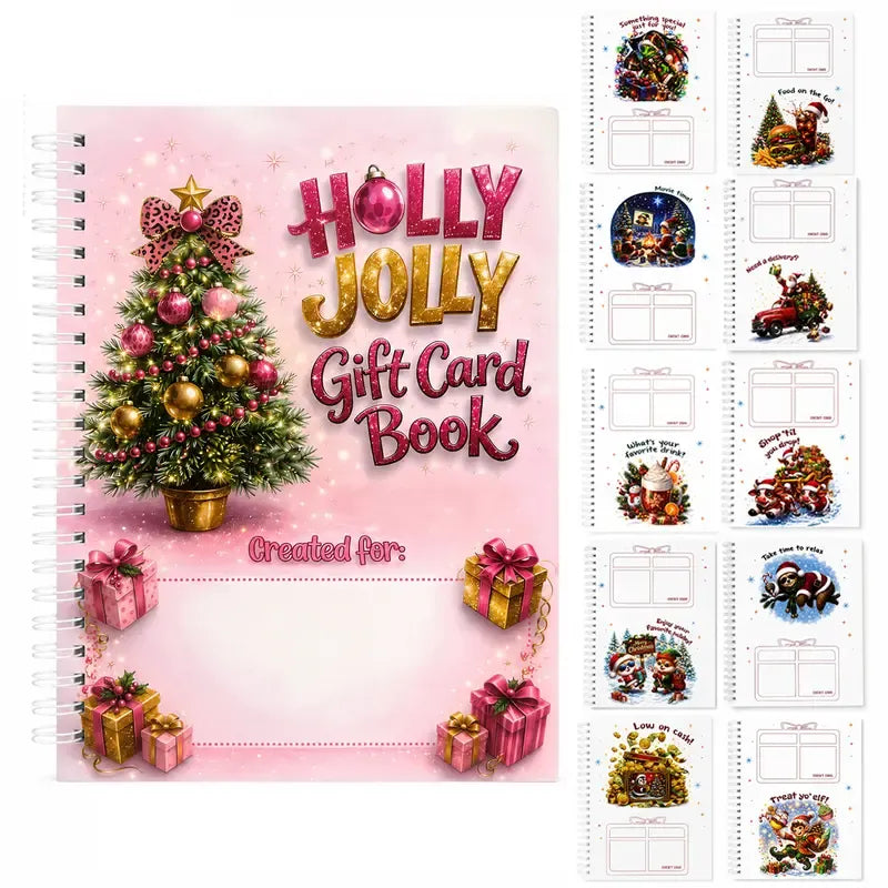 Felzoruni®🔥🎁70% OFF!!!-Ready for Christmas!🎅Christmas Gift Card Booklet -👍DIY Spiral-Bound Christmas Gift Card Holder Book