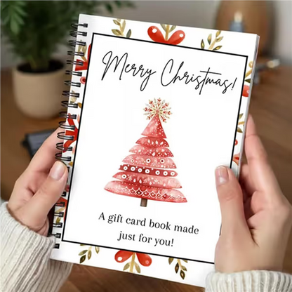 Felzoruni®🔥🎁70% OFF!!!-Ready for Christmas!🎅Christmas Gift Card Booklet -👍DIY Spiral-Bound Christmas Gift Card Holder Book