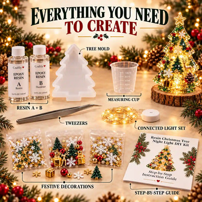 Felzoruni®🎅🎄☃️ DIY Resin Christmas Tree Night Light Kit