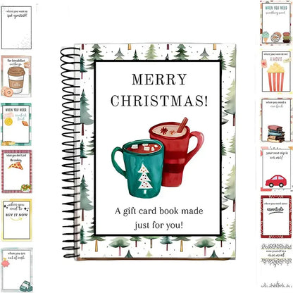 Felzoruni®🔥🎁70% OFF!!!-Ready for Christmas!🎅Christmas Gift Card Booklet -👍DIY Spiral-Bound Christmas Gift Card Holder Book