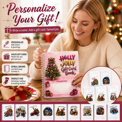 Felzoruni®🔥🎁70% OFF!!!-Ready for Christmas!🎅Christmas Gift Card Booklet -👍DIY Spiral-Bound Christmas Gift Card Holder Book