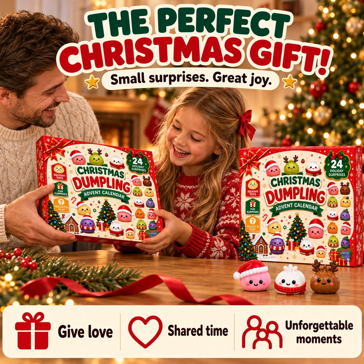 Felzoruni®🔥LIMITED-TIME 50% OFF! 2026 Christmas Dumpling Advent Calendar, 24-Day Countdown • Twenty Four Days Of Squishy - Dumpling Advent Calendar