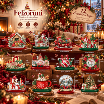 Felzoruni® 12-Piece Wooden Christmas Tabletop Decorations