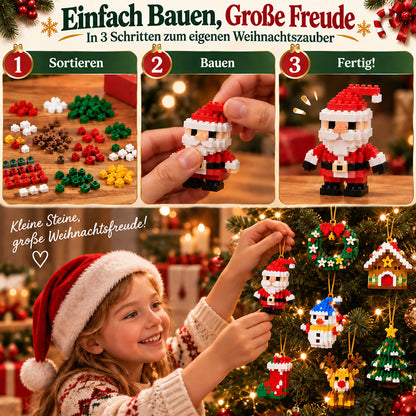 Felzoruni®⏳ Last day to save 49% – 🎄 12-Day Mini Christmas DIY Building Set | 12 unique festive buildable designs with hanging loops—perfect for decorating Christmas trees, wreaths, and holiday displays 🧱