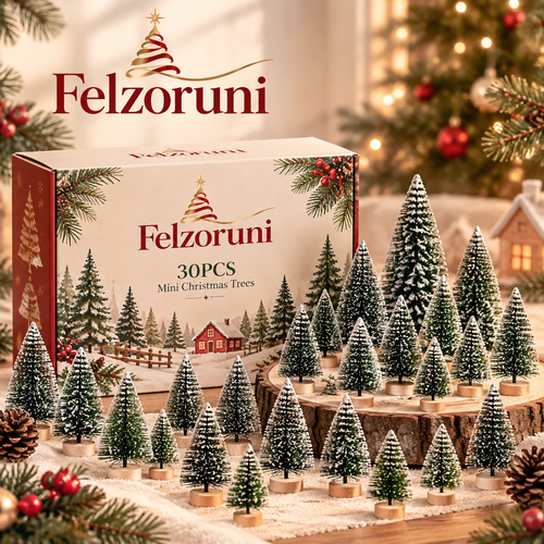 Felzoruni® Mini Snowy Christmas Tree Village Decoration Set