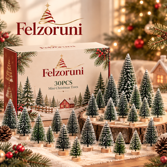 Felzoruni® Mini Snowy Christmas Tree Village Decoration Set