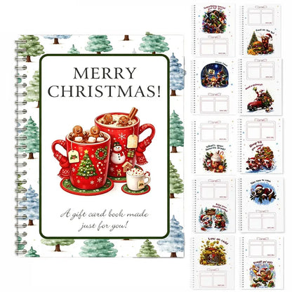 Felzoruni®🔥🎁70% OFF!!!-Ready for Christmas!🎅Christmas Gift Card Booklet -👍DIY Spiral-Bound Christmas Gift Card Holder Book