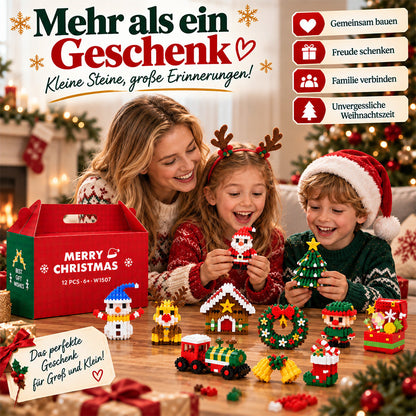 Felzoruni®⏳ Last day to save 49% – 🎄 12-Day Mini Christmas DIY Building Set | 12 unique festive buildable designs with hanging loops—perfect for decorating Christmas trees, wreaths, and holiday displays 🧱