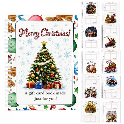 Felzoruni®🔥🎁70% OFF!!!-Ready for Christmas!🎅Christmas Gift Card Booklet -👍DIY Spiral-Bound Christmas Gift Card Holder Book