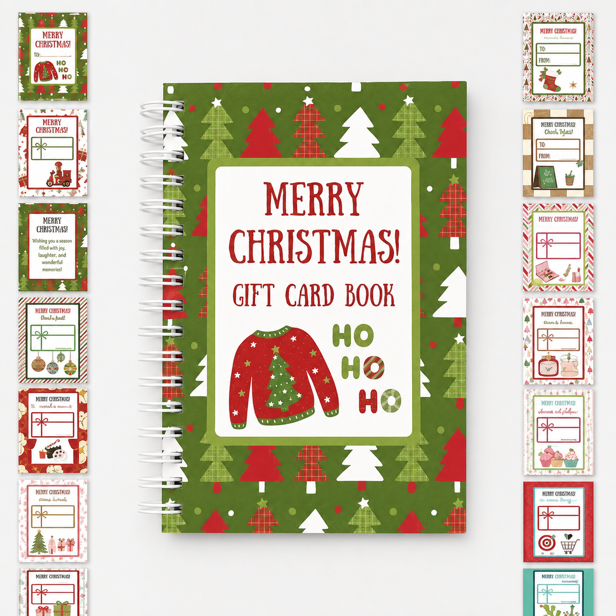 Felzoruni®🔥🎁70% OFF!!!-Ready for Christmas!🎅Christmas Gift Card Booklet -👍DIY Spiral-Bound Christmas Gift Card Holder Book