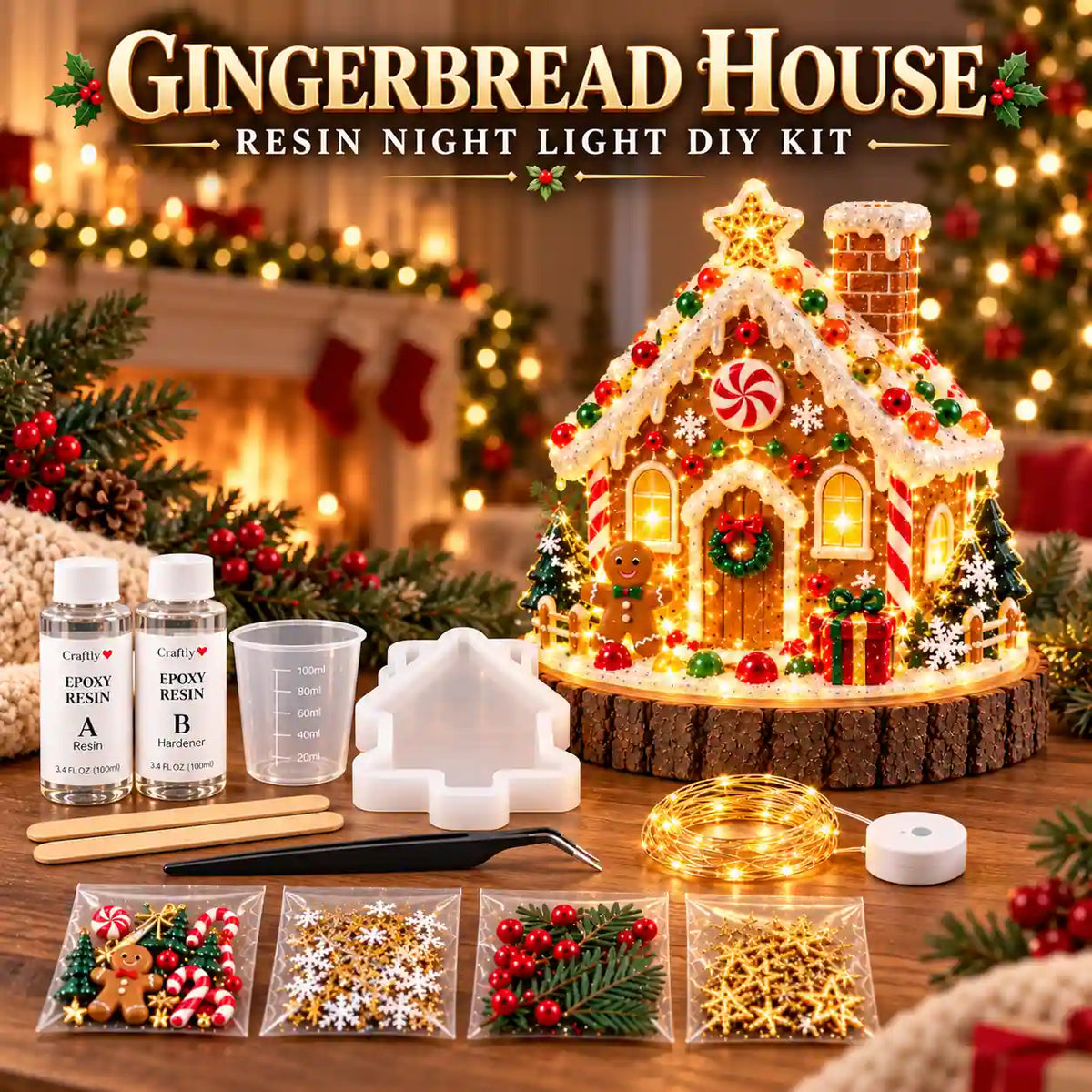 Felzoruni®🎅🎄☃️ DIY Resin Christmas Tree Night Light Kit