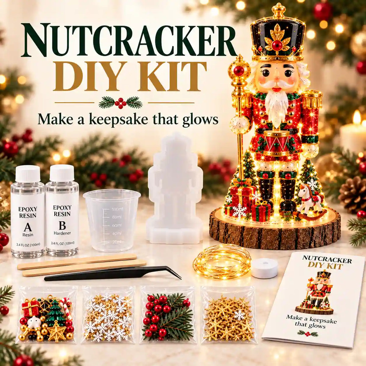 Felzoruni®🎅🎄☃️ DIY Resin Christmas Tree Night Light Kit