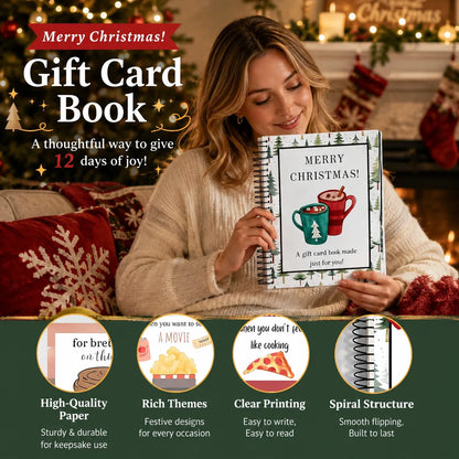 Felzoruni®🔥🎁70% OFF!!!-Ready for Christmas!🎅Christmas Gift Card Booklet -👍DIY Spiral-Bound Christmas Gift Card Holder Book