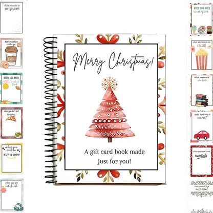 Felzoruni®🔥🎁70% OFF!!!-Ready for Christmas!🎅Christmas Gift Card Booklet -👍DIY Spiral-Bound Christmas Gift Card Holder Book