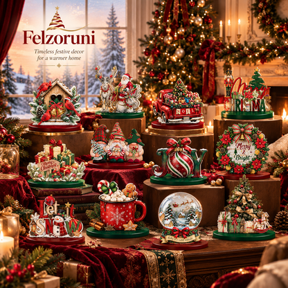 Felzoruni® 12-Piece Wooden Christmas Tabletop Decorations