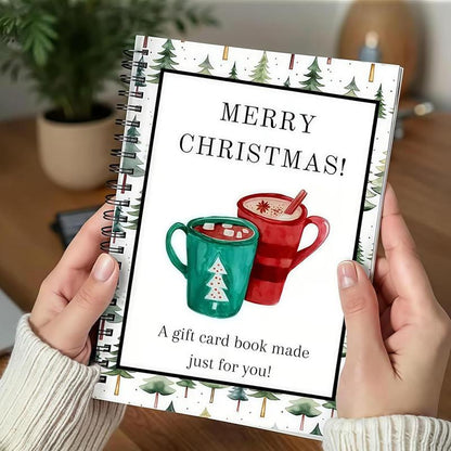 Felzoruni®🔥🎁70% OFF!!!-Ready for Christmas!🎅Christmas Gift Card Booklet -👍DIY Spiral-Bound Christmas Gift Card Holder Book